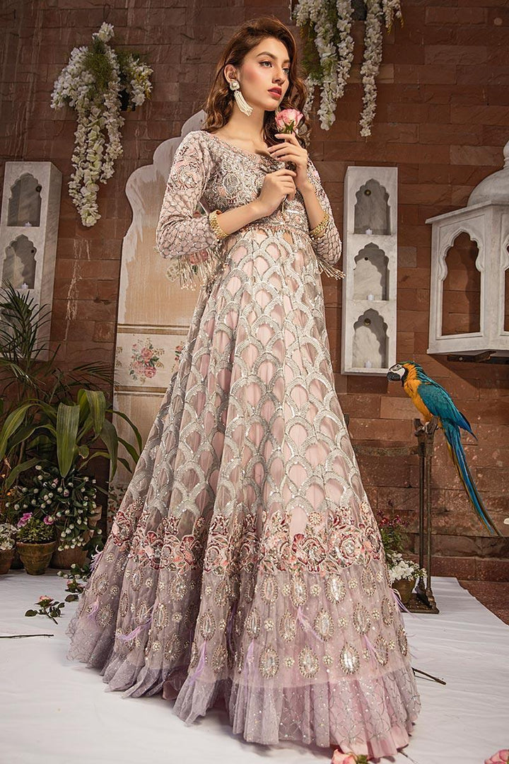 Zahra Ahmad - Rose - Silver - Net - 3 Piece