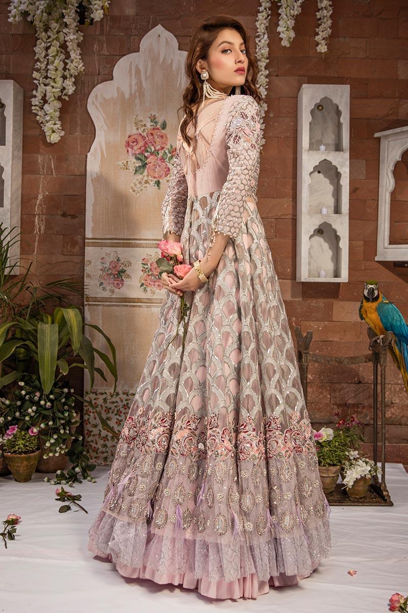 Zahra Ahmad - Rose - Silver - Net - 3 Piece