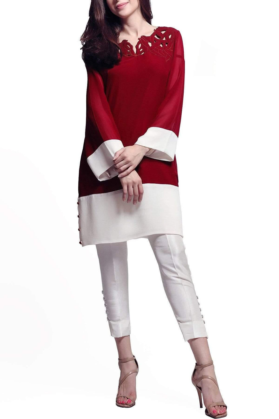 Natasha Kamal - Burgundy Selby Georgette Tunic