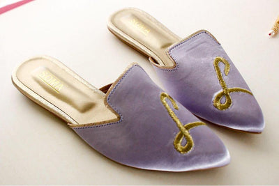 Soma - Lilac Monogram Bachless Pointed Toe Loafers