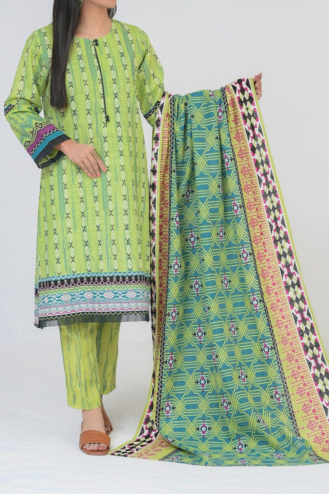 Mizaj - 3 Pc - Unstitched - Vol.02 - Khaddar Shirt, Dupatta and Trousers - Studio by TCS