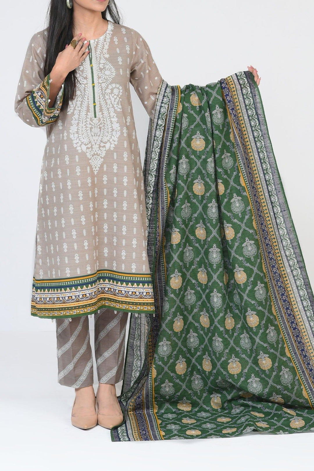 Mizaj - 3 Pc - Unstitched - Vol.02 - Khaddar Shirt, Dupatta and Trousers - Studio by TCS