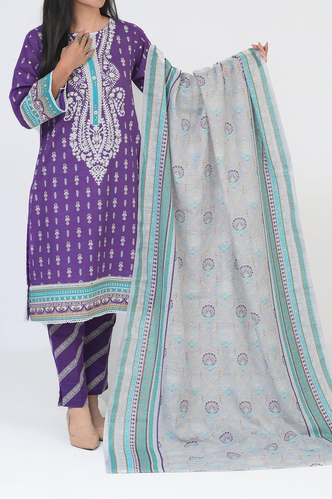 Mizaj - 3 Pc - Unstitched - Vol.02 - Khaddar Shirt, Dupatta and Trousers - Studio by TCS
