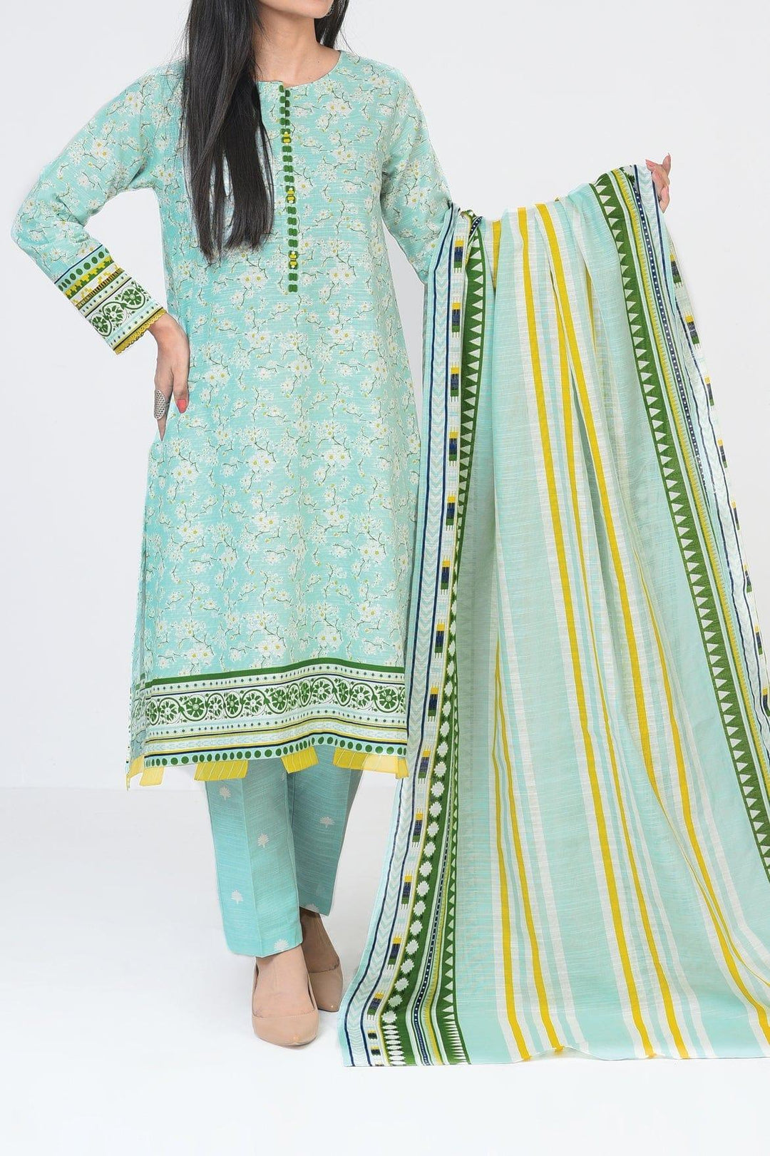 Mizaj - 3 Pc - Unstitched - Vol.02 - Khaddar Shirt, Dupatta and Trousers - Studio by TCS