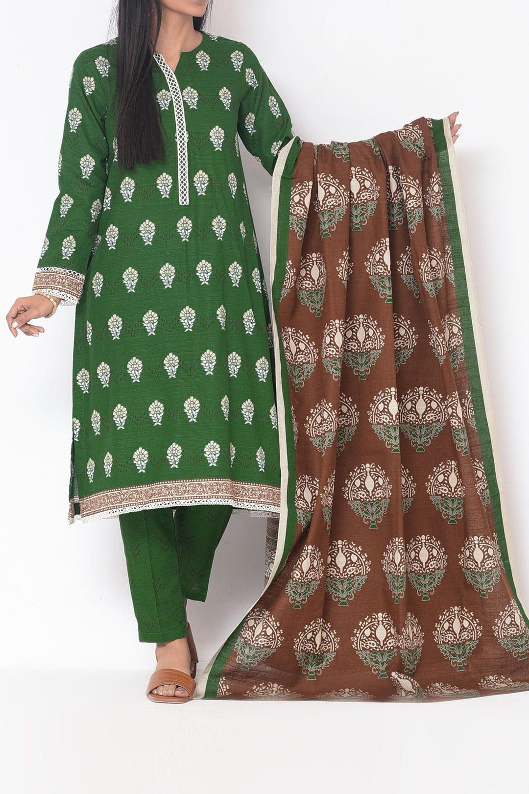 Mizaj - 3 Pc - Unstitched - Vol.02 - Khaddar Shirt, Dupatta and Trousers - Studio by TCS