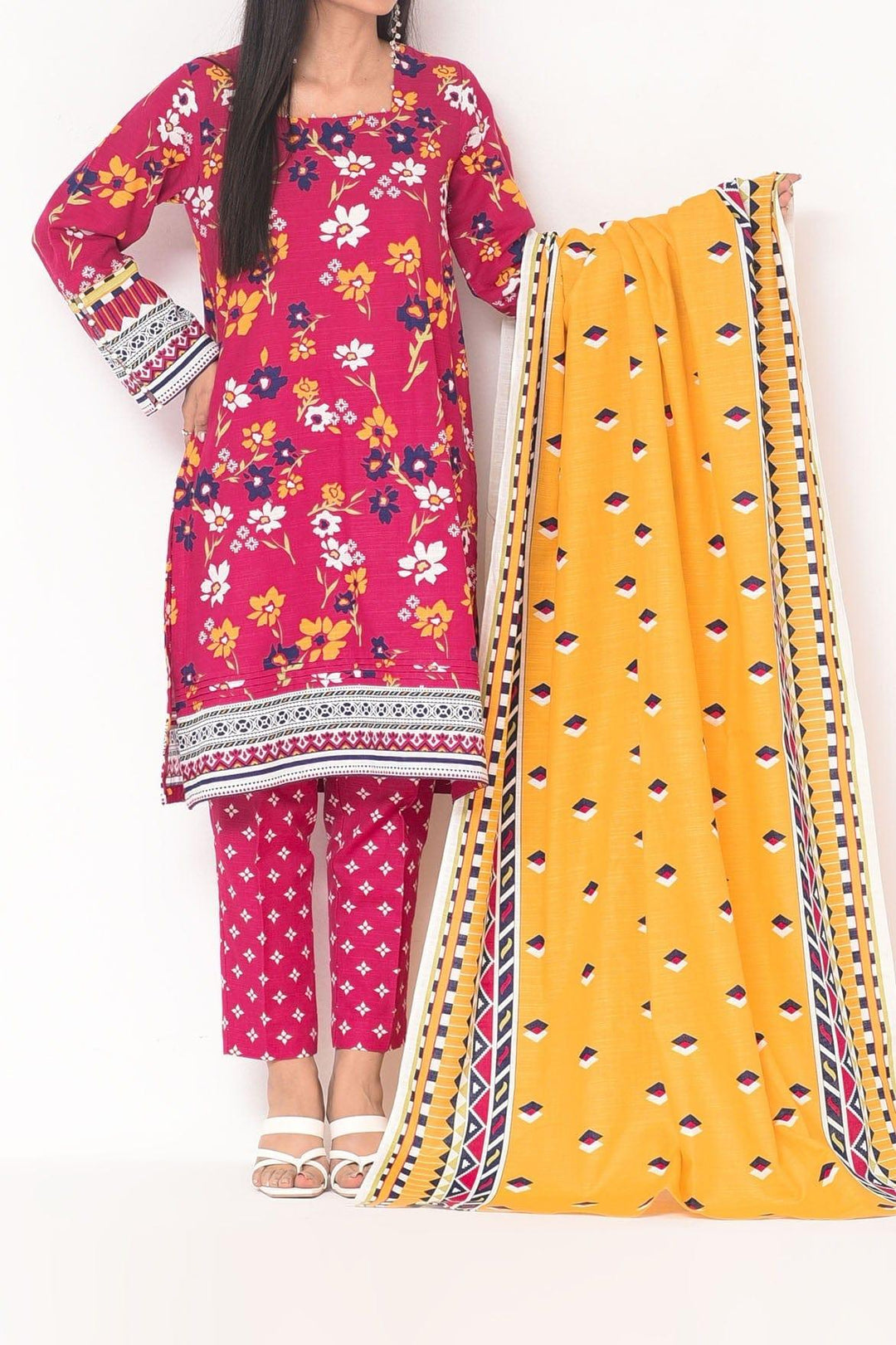 Mizaj - 3 Pc - Unstitched - Vol.02 - Khaddar Shirt, Dupatta and Trousers - Studio by TCS