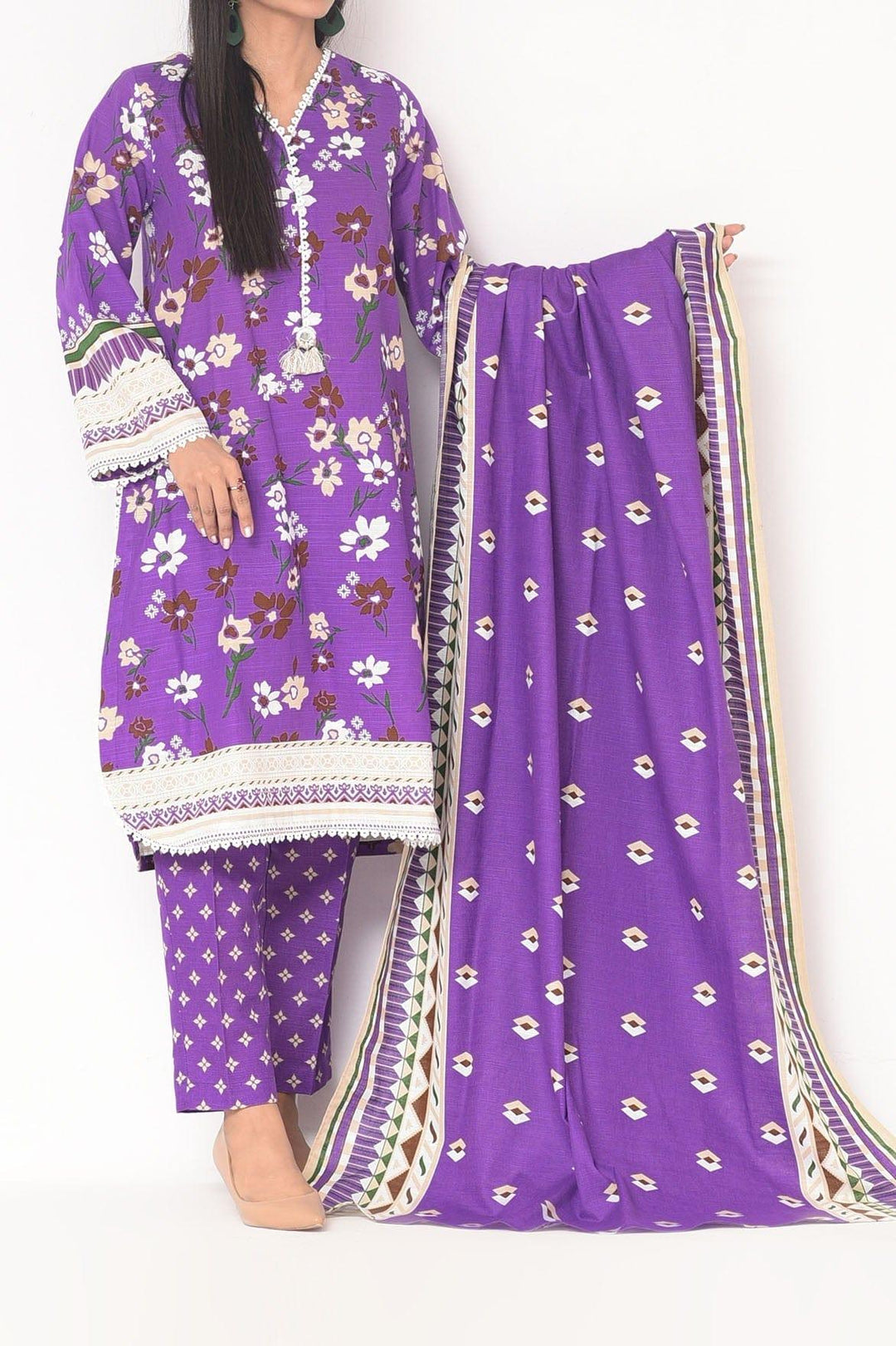 Mizaj - 3 Pc - Unstitched - Vol.02 - Khaddar Shirt, Dupatta and Trousers - Studio by TCS