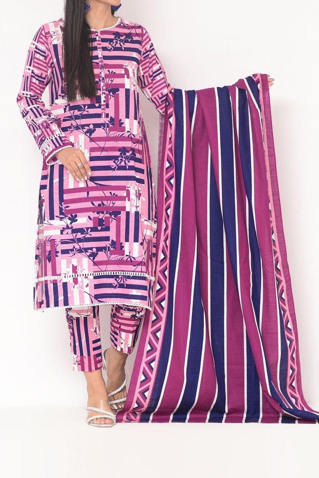 Mizaj - 3 Pc - Unstitched - Vol.02 - Khaddar Shirt, Dupatta and Trousers - Studio by TCS