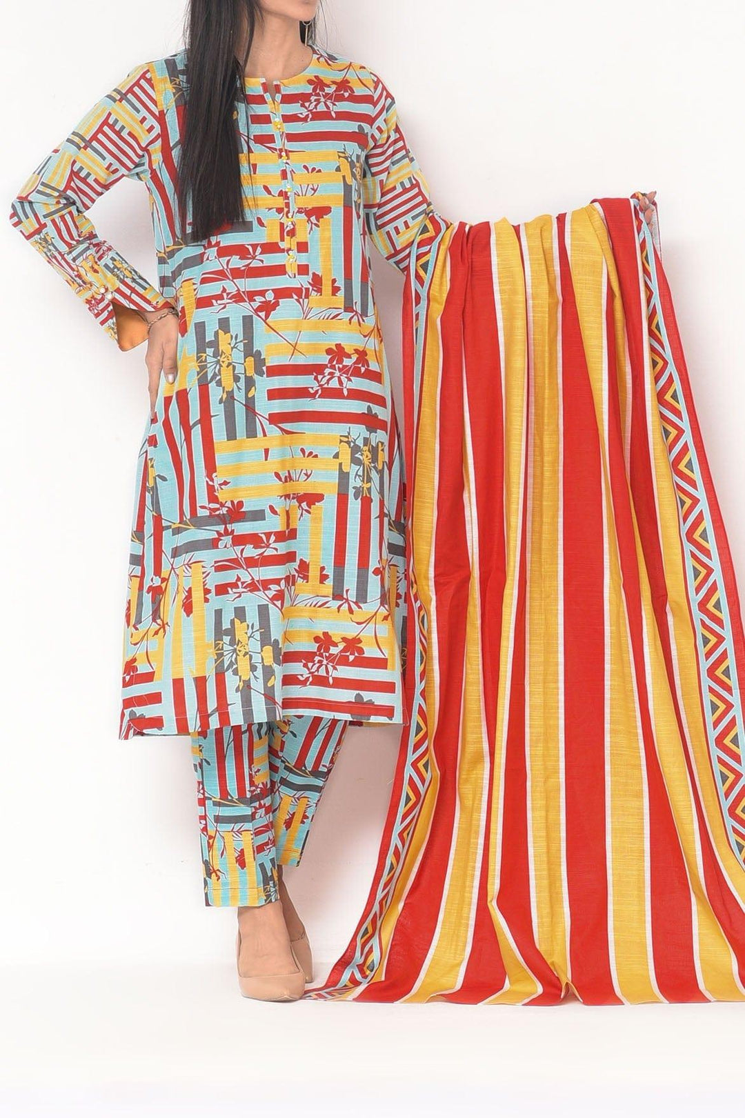 Mizaj - 3 Pc - Unstitched - Vol.02 - Khaddar Shirt, Dupatta and Trousers - Studio by TCS