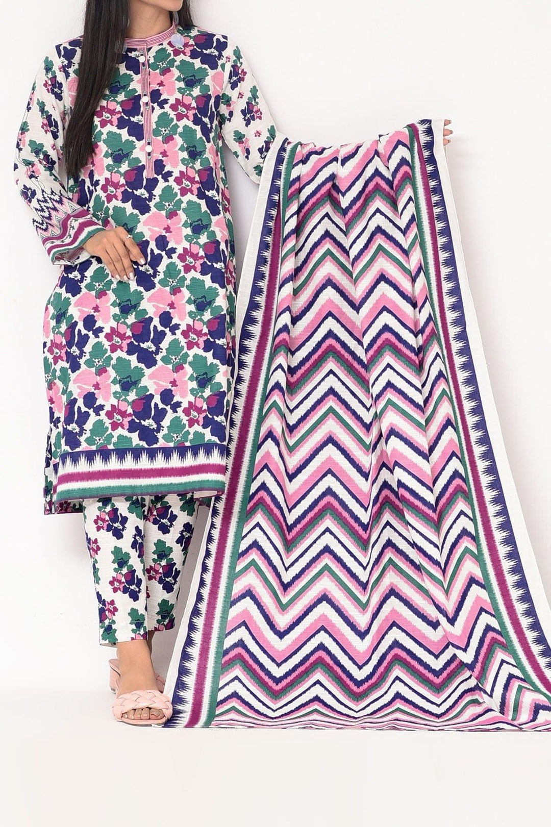 Mizaj - 3 Pc - Unstitched - Vol.02 - Khaddar Shirt, Dupatta and Trousers - Studio by TCS