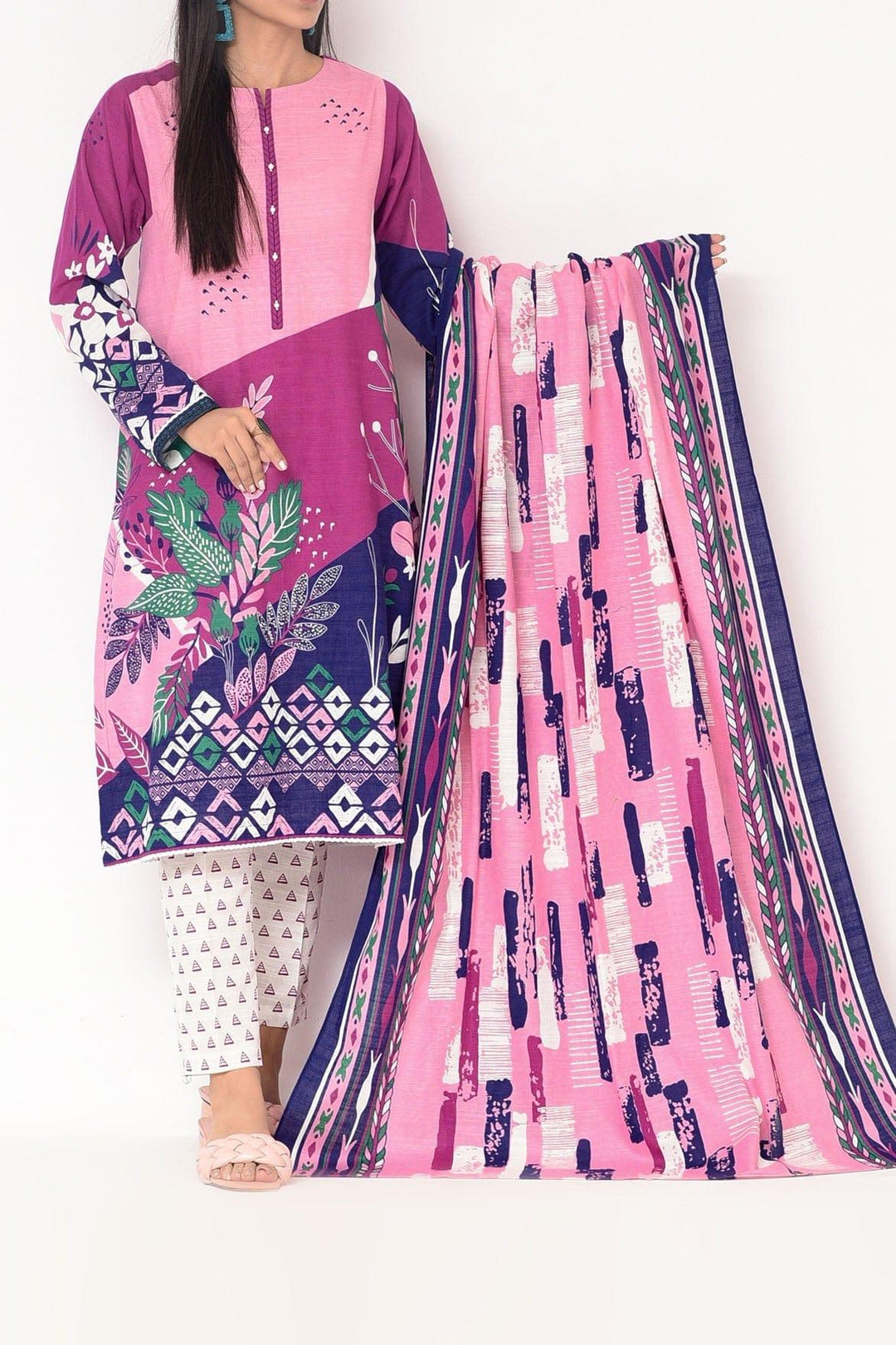 Mizaj - 3 Pc - Unstitched - Vol.02 - Khaddar Shirt, Dupatta and Trousers - Studio by TCS