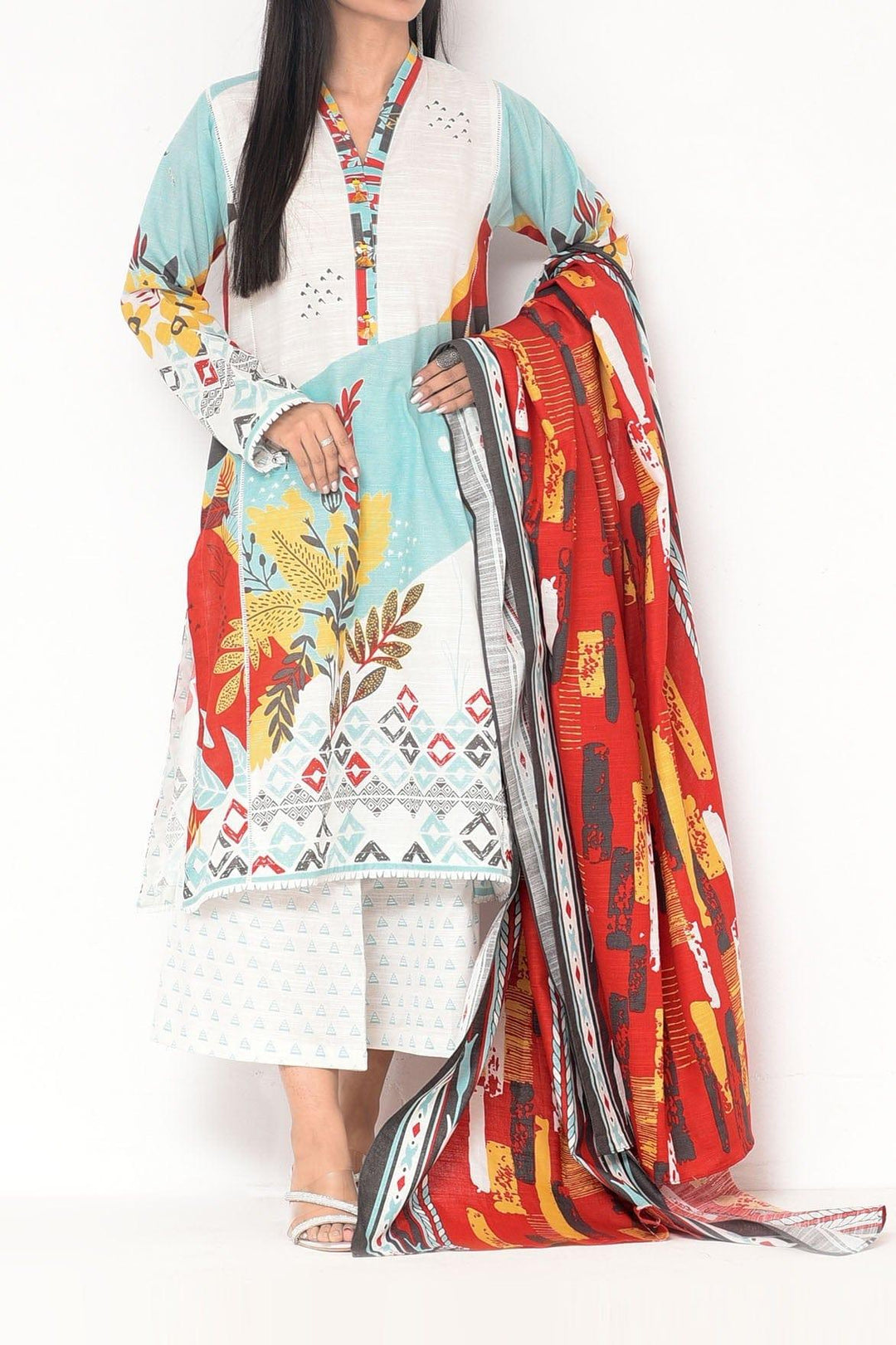 Mizaj - 3 Pc - Unstitched - Vol.02 - Khaddar Shirt, Dupatta and Trousers - Studio by TCS