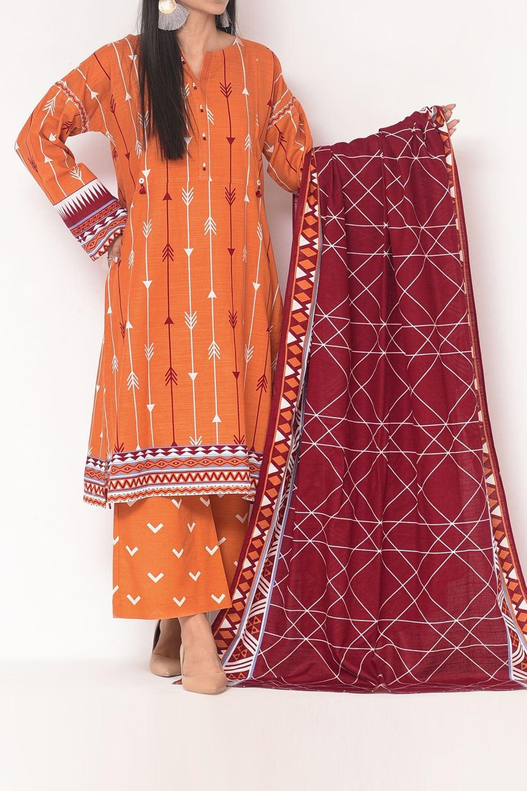 Mizaj - 3 Pc - Unstitched - Vol.02 - Khaddar Shirt, Dupatta and Trousers - Studio by TCS