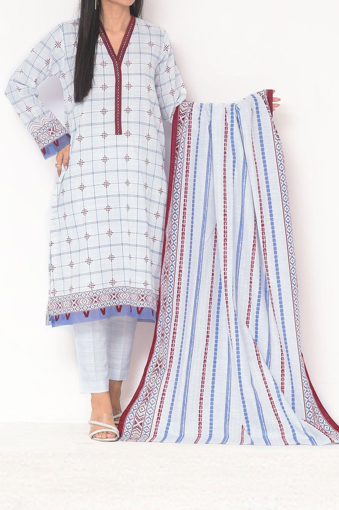 Mizaj - 3 Pc - Unstitched - Vol.02 - Khaddar Shirt, Dupatta and Trousers - Studio by TCS