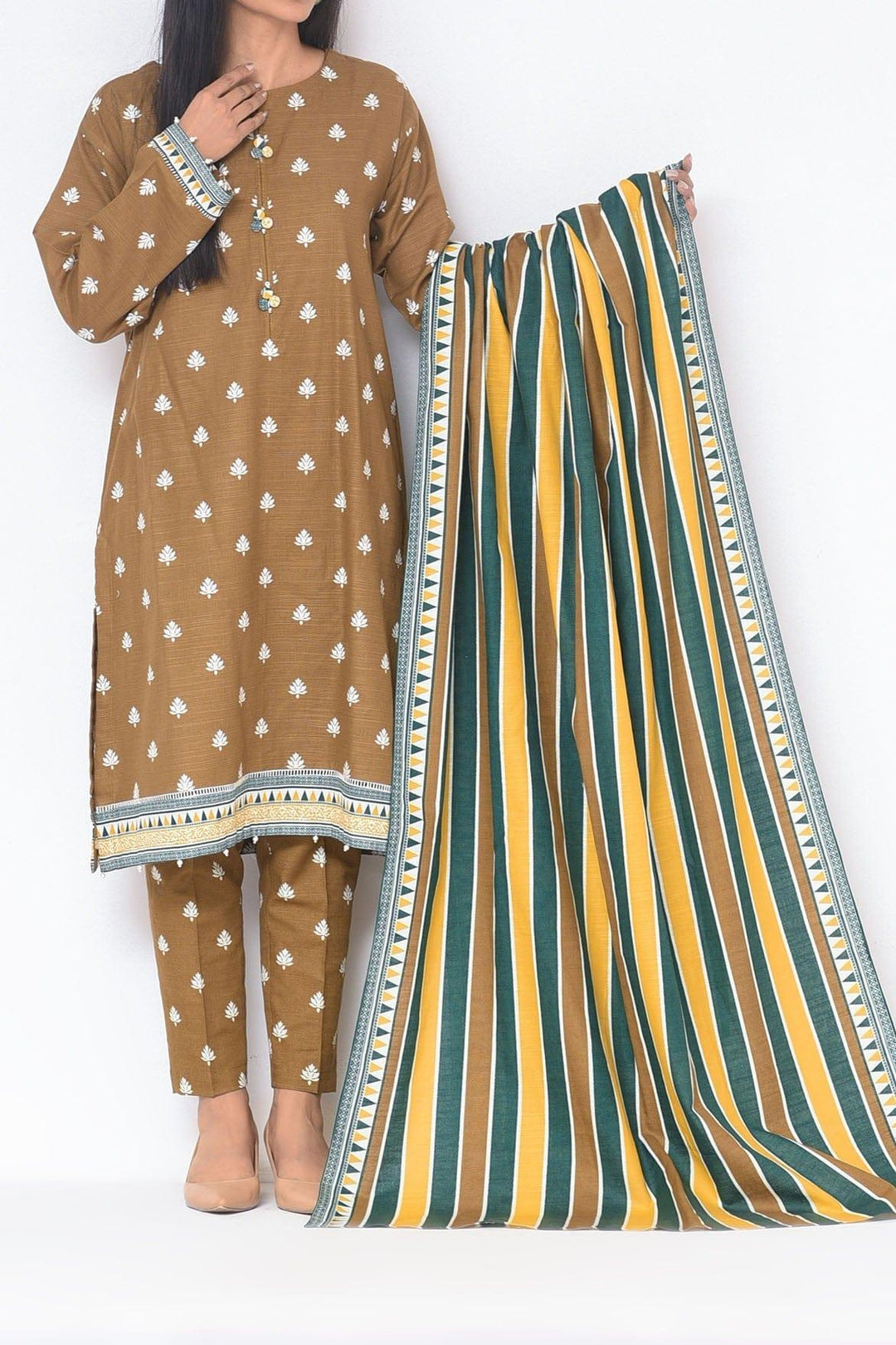 Mizaj - 3 Pc - Unstitched - Vol.02 - Khaddar Shirt, Dupatta and Trousers - Studio by TCS