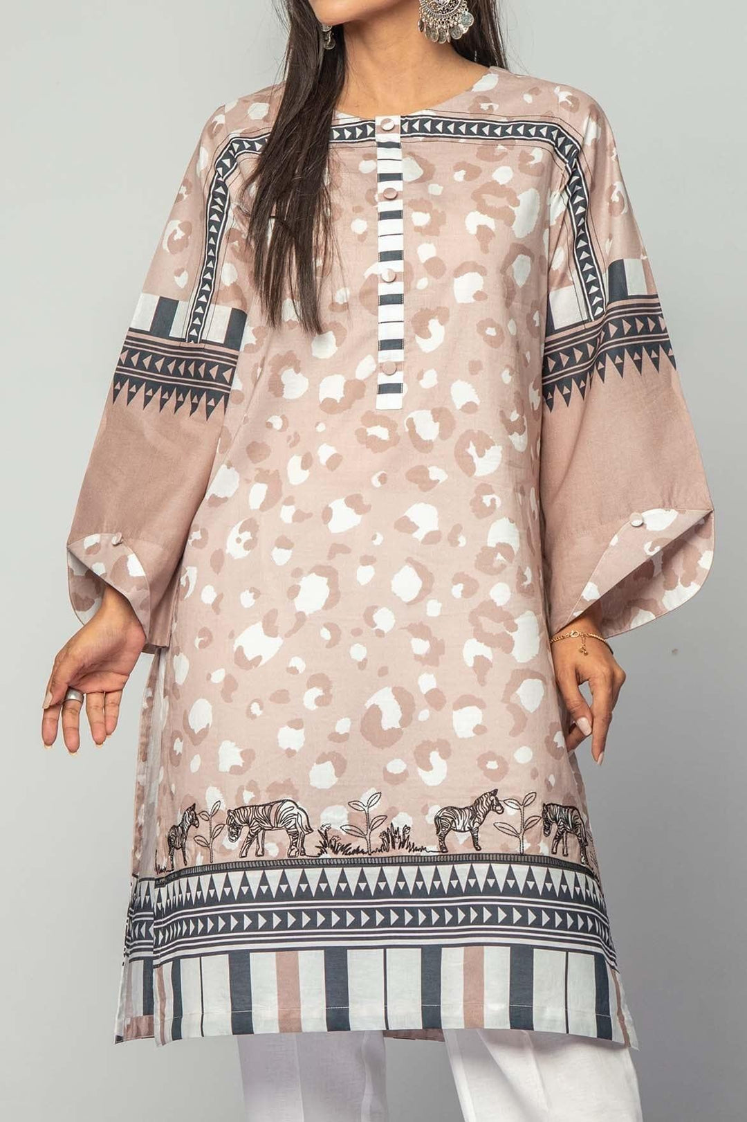 Mizaj - 1 Piece | Unstitched Embroidered Kurti | Lawn - W1LE-2103222 - Studio by TCS