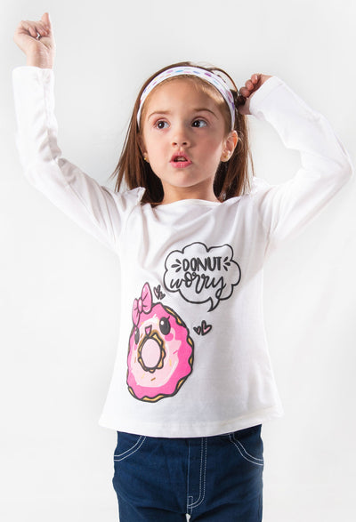Modest - Donut Worry White Girls T-Shirt